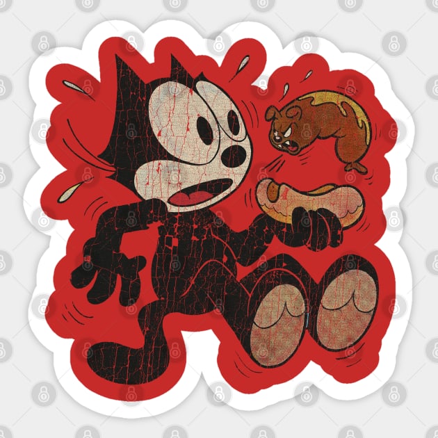 FELIX THE CAT HOT DOG Sticker by asmokian